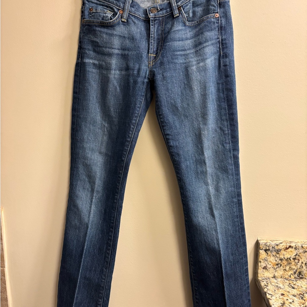 7 For All Mankind Blue Straight Leg Jeans